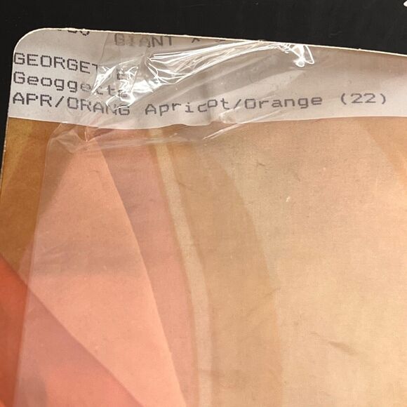 Vintage 90s Paloma Picasso Silk Georgette Giant Xs and Os Scarf Orange Apricot - Picture 9 of 9